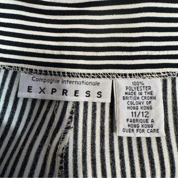 Vintage Express Black and White Striped Women's Pantsuit with Button-Up Vest - Picture 12 of 15